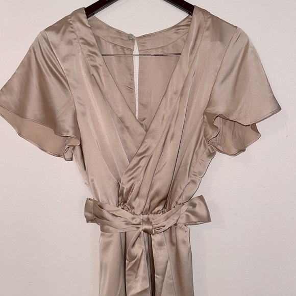 Show Me Your Mumu - Say I Do romper - large - champagne Luxe satin pajamas NWOT - Picture 7 of 16